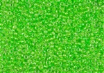 15/0 Matsuno Japanese Seed Beads -  Luminous Neon Green Lined Crystal #206B