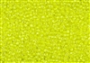 15/0 Matsuno Japanese Seed Beads -  Luminous Neon Yellow Lined Crystal #206C