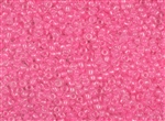 15/0 Matsuno Japanese Seed Beads -  Luminous Pink Lined Crystal #207D