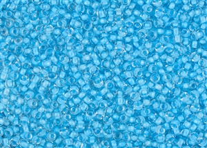 15/0 Matsuno Japanese Seed Beads - Sky Blue Lined Crystal #221