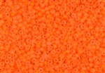 15/0 Matsuno Japanese Seed Beads - Milky Neon Orange Frosted #F205