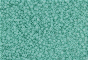 15/0 Matsuno Japanese Seed Beads - Milky Minty Seafoam Green Frosted #F219A