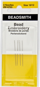 4 x Beadsmith English Bead Embroidery Needles Size 10/12