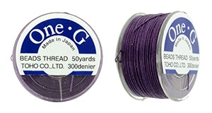 TOHO One-G Nylon Beading Thread 50 Yard Spool Bobbin Size B - PURPLE
