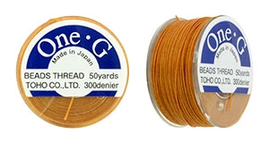 TOHO One-G Nylon Beading Thread 50 Yard Spool Bobbin Size B - ORANGE