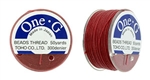 TOHO One-G Nylon Beading Thread 50 Yard Spool Bobbin Size B - RED