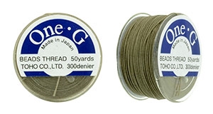 TOHO One-G Nylon Beading Thread 50 Yard Spool Bobbin Size B - LT KHAKI