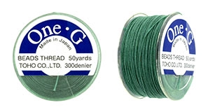 TOHO One-G Nylon Beading Thread 50 Yard Spool Bobbin Size B - MINT GREEN