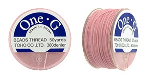TOHO One-G Nylon Beading Thread 50 Yard Spool Bobbin Size B - PINK