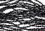 5x3mm Czech Glass Pinch Spacer Beads - Opaque Jet Black