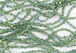 5x3mm Czech Glass Pinch Spacer Beads - Emerald Luster Iris
