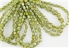 5x3mm Czech Glass Pinch Spacer Beads - Milky Olive Silver Luster