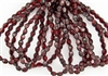 5x3mm Czech Glass Pinch Spacer Beads - Transparent Red Picasso