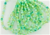 5x3mm Czech Glass Pinch Spacer Beads - Honeydew Silky Turquoise