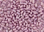 Rulla Two Hole Cylinder Czech Glass Beads - Opaque Luster Pink R121