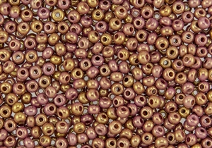 6/0 Czech Seed Beads - Opaque Rose Gold Topaz Luster