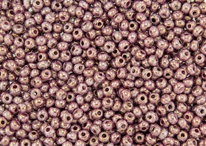 6/0 Czech Seed Beads - Pink Moon Dust Gold Topaz Luster