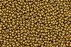 8/0 Czech Seed Beads - Goldenrod Metallic Matte