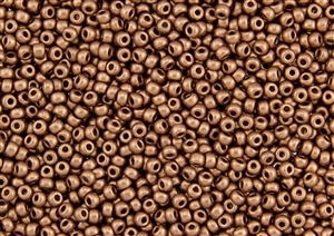 8/0 Czech Seed Beads - Bright Copper Metallic Matte