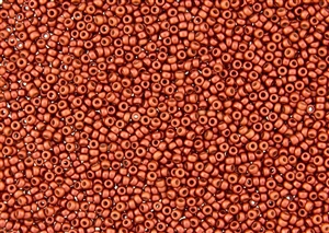 8/0 Czech Seed Beads - Lava Red Metallic Matte
