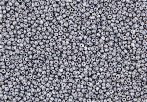 11/0 Czech Seed Beads - Ancient Dusty Blue Moon Dust Luster