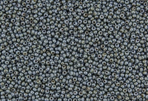 11/0 Czech Seed Beads - Dusty Soft Blue Picasso Luster