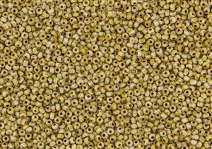 11/0 Czech Seed Beads - White Tuscan Gold Dark Travertine Picasso