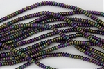 4mm Czech Glass Spacer Beads Rondelles -  Shiny Iris Purple Metallic