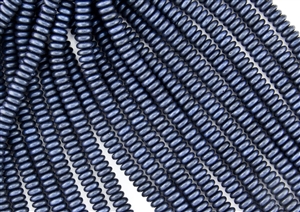 6mm Czech Glass Spacer Beads Rondelles - Dark Blue Metallic Suede