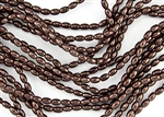 Glass Rice Pearl Beads 6x4mm - Brown