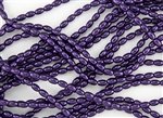 Glass Rice Pearl Beads 6x4mm - Dark Purple