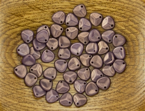 Czech Glass Pressed 8/7mm Rose Petals - Regal Purple Halo Ethereal