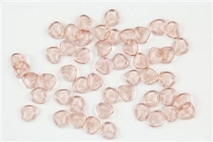 Czech Glass Pressed 8/7mm Rose Petals - Transparent Rosaline