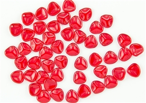 Czech Glass Pressed 8/7mm Rose Petals - Transparent Siam Ruby