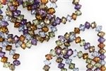 9x6mm Rivoli Saucer Czech Glass Beads - Lumi Mix