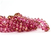 9x6mm Rivoli Saucer Czech Glass Beads - Pink Gold Topaz Luster