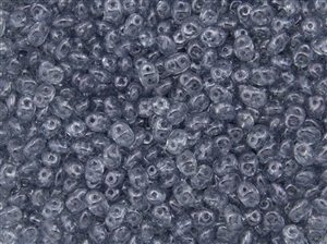 SuperDuo 2/5mm Two Hole Czech Glass Seed Beads - Crystal Blue Luster SD722