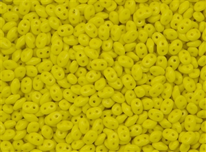 SuperDuo 2/5mm Two Hole Czech Glass Seed Beads - Opaque Bright Yellow SD731