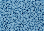 SuperDuo 2/5mm Two Hole Czech Glass Seed Beads - Opaque Blue Turquoise SD732