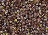 SuperDuo 2/5mm Two Hole Czech Glass Seed Beads - Rosaline Pink Apollo Gold SD742