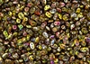 SuperDuo 2/5mm Two Hole Czech Glass Seed Beads - Yellow and Brown Marea SD746