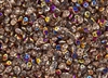 SuperDuo 2/5mm Two Hole Czech Glass Seed Beads - Crystal Blue Iris Copper SD750