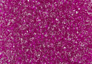 SuperDuo 2/5mm Two Hole Czech Glass Seed Beads - Opaque Pink Lined SD768