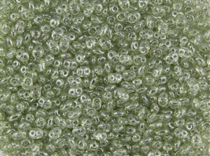 SuperDuo 2/5mm Two Hole Czech Glass Seed Beads - Olive Transparent Luster SD780