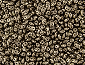 SuperDuo 2/5mm Two Hole Czech Glass Seed Beads - Chocolate Bronze Metallic SD788