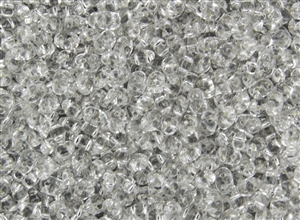 SuperDuo 2/5mm Two Hole Czech Glass Seed Beads - Crystal Silver Lined SD804