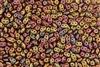 SuperDuo 2/5mm Two Hole Czech Glass Seed Beads - Orange Bronze Rainbow Metallic Matte SD833