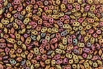 SuperDuo 2/5mm Two Hole Czech Glass Seed Beads - Orange Bronze Rainbow Metallic Matte SD833