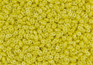 SuperDuo 2/5mm Two Hole Czech Glass Seed Beads - Opaque Yellow Luster SD845