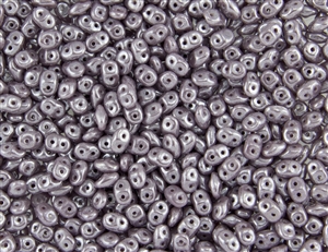 SuperDuo 2/5mm Two Hole Czech Glass Seed Beads - Opaque Purple Luster SD846